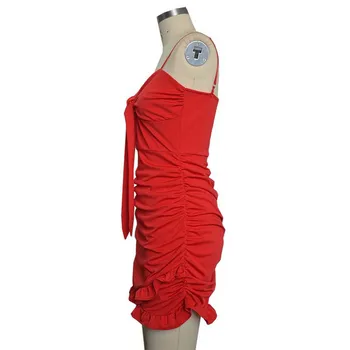 Karšto Strappy raukiniai vasaros suknelė moterims Backless raudona atsitiktinis suknelė moterims 2018 Dirželis cubwear suknelė trumpas vestido skraiste femme 2xl
