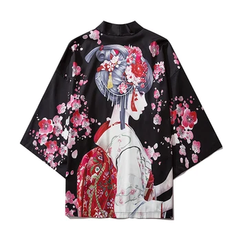Samurajus Krano Japonų Stiliaus Kimono Haori Vyrų, Moterų Megztinis Kinų Drakonas Tradicinių Japonų Drabužių Azijos Drabužiai