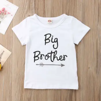 Baby Girl Trumpas Rankovės Bodysuit Big Brother T-shirt derinti Drabužius Vasaros Drabužių Vasarą Kūdikis, Vaikas Viršūnes Atsitiktinis Medvilnės Drabužius