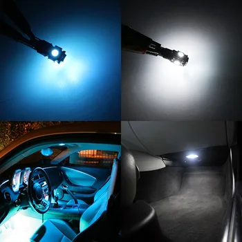 Edislight 10vnt Ledo Mėlyna Balta LED Lempa, Automobilių Lemputės Interjero Paketas Rinkinys 2012-2017 Hyundai Accent Žemėlapis Dome Kamieno Plokštė Šviesos