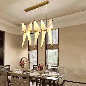 Kinų Stiliaus Modernus Aukso Paukščių sieniniai šviestuvai paukščių umbra Led priedai veltiniams, vilna Lempa kambarį Restoranas apdailos kabo lempa