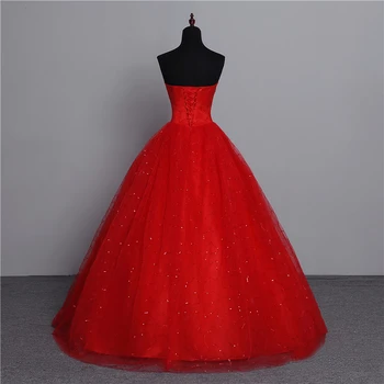 2-28w Realios Foto 2021 Mados Klasikinių Senovinių Nėrinių Raudona Vestuvių Suknelės Plius Dydžio Kamuolys Suknelė Chalatas de Mariee Pigiai Su Crystal Bow