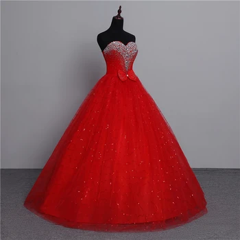 2-28w Realios Foto 2021 Mados Klasikinių Senovinių Nėrinių Raudona Vestuvių Suknelės Plius Dydžio Kamuolys Suknelė Chalatas de Mariee Pigiai Su Crystal Bow