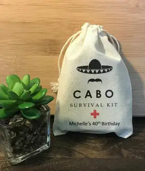 Individualizuoti cabo san lucas, meksikoje gimtadienio, vestuvių naudai krepšiai bridesmaid Bachelorette Pagirios Survival Kit šalis Saldainių maišeliai