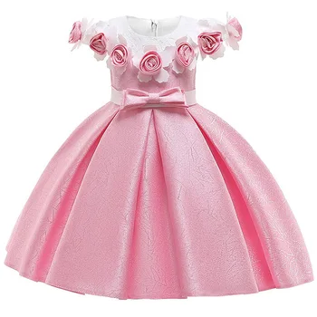 Merginos Appliques Kamuolys Chalatai 3D Gėlių mergaičių Suknelės Vaikams Princess Gimtadienio, Vestuvių suknelė mergaitėms Suknelės, Elegantiški Vaikams