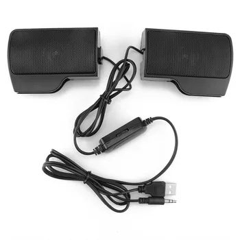 Mini Nešiojamas Clip-On USB Powered 3.5 mm Lizdas, Stereo Garsiakalbiai Audio Garsiakalbiai Paramos Apimtis Kontrolės Nešiojamojo KOMPIUTERIO Darbalaukį Tablet