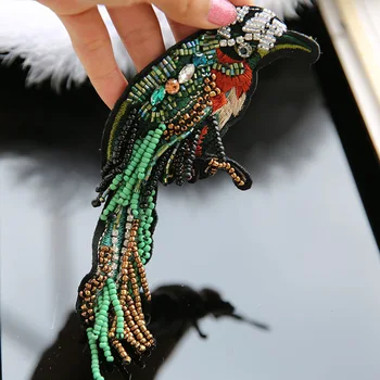 Blizgučiai siuvinėjimas 3D granulių papūga pleistras paukščių, gyvūnų dekoratyvinis pleistras didelių sunkiųjų kad granulių aplikacijos