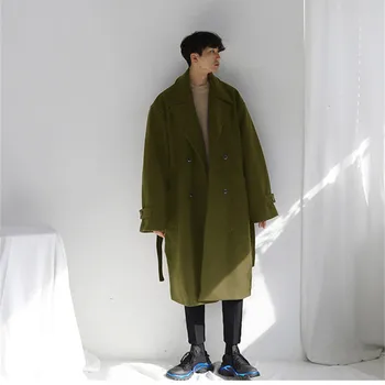 Plus Size 2020 Atsitiktinis Mens Ilgi Paltai Paltai Mados Korėjos Stiliaus Žiemos Prarasti Suknelė Kailis