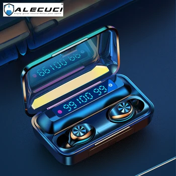 ALECUCI F9-10 Bevielės Ausinės Bluetooth 5.0 Ausines Deep Bass Stereo Sporto Ausinės Ausinių su Mikrofonu LED Ekranas, Baterija