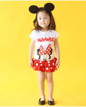 Disney Baby Mergaičių Drabužių Minnie Nustatyti Mickey Berniukams Drabužius Vasarą, Naujos Mados Parduotuvė Aktyvus Unisex Vaikas Komplektus Animacinių Filmų Drabužiai