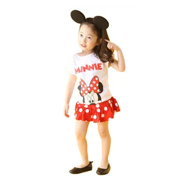 Disney Baby Mergaičių Drabužių Minnie Nustatyti Mickey Berniukams Drabužius Vasarą, Naujos Mados Parduotuvė Aktyvus Unisex Vaikas Komplektus Animacinių Filmų Drabužiai