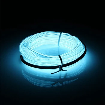 TSLEEN SKAIČIUS 2/3/5M Bendable EL Viela, LED Žibintai, Neoninis Baterijos Energijos Virvę Juostelės Kalėdų Vakarėlį Dekoratyvinės Lempos