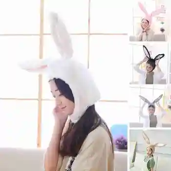 Triušio Kepurę Minkštas Pliušinis Ilgai Bžūp Ausies Šalies Žiemos Triušio Kostiumas White Rabbit Cap Moteriška Skrybėlė