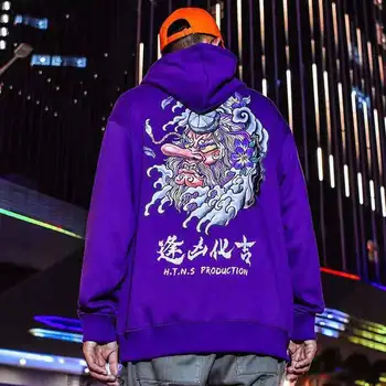 Harajuku Mada Hoodie Palaidinukė Mens Atsitiktinis Juoda Hip-Hop Japonija Spausdinti Hoodie Drabužių Streetwear Viršutinį Sluoksnį Vyrų Žiemos Hoodies