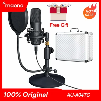 Originalus MAONO A04TC USB Mikrofono Rinkinį Profesinės Kondensatoriaus Microfono Užsakomosios Transliacijos Mic 