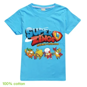 Vaikų Drabužiai, marškinėliai Mielas Animacinių filmų Super Zings Serie Spausdinti Viršūnes Tees Kūdikių Berniukų Mergina trumpomis Rankovėmis T-Shirt Bamblys Kostiumas
