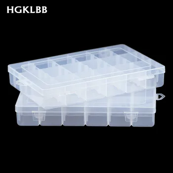 HGKLBB Reguliuojamas 16 Slots Plastiko big Laikymo Dėžutė pakuotės skaidrus Papuošalų dėžutė Amatų Atveju Organizatorius 