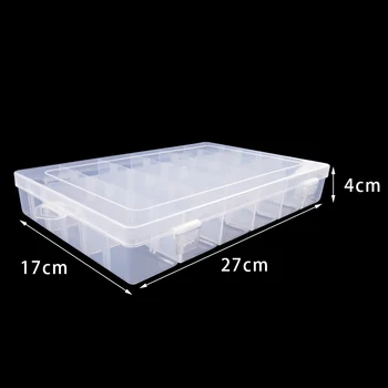 HGKLBB Reguliuojamas 16 Slots Plastiko big Laikymo Dėžutė pakuotės skaidrus Papuošalų dėžutė Amatų Atveju Organizatorius 