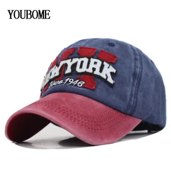 YOUBOME Prekės ženklo Mados Vyrų Beisbolo kepuraitę Kepurės Vyrams, Moterims Snapback Kepurės New York Casquette Kaulų Derliaus Laišką Vyrų NY Tėtis Kepurės