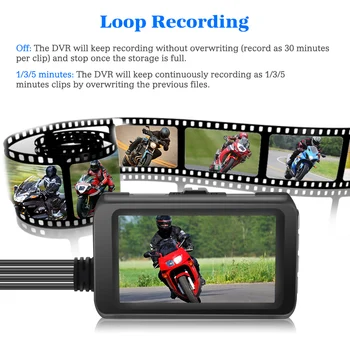 Brūkšnys-Cam Motociklo DVR Vandeniui Dvigubo Objektyvo Vaizdo įrašymas Galinė Kamera 1080P Full HD G-Sensor Ciklo Įrašymo, Judesio Aptikimo