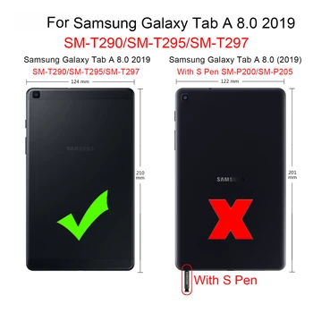 Samsung Galaxy Tab 8.0 2019 SM T290 T295 Atveju EVA Putų, atsparus smūgiams 3D Animaciją Panda Vaikai Saugiai Nešiojamų Rankena Stovi Dangtis