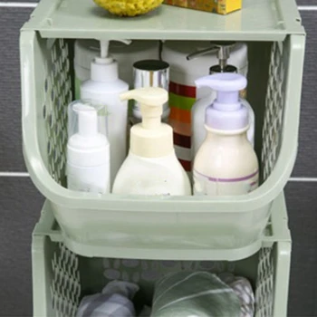 Virtuvės Saugojimo Krepšys Plastiko Multi-Funkcinis Tuščiaviduriai Daržovių, Vaisių Lentynos Su Dangčiu Saugojimo Krepšys Organizatoriai (Žalia)
