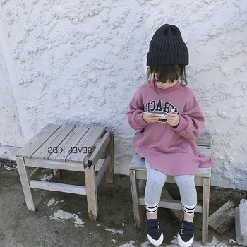 Mihkalev Medvilnės baby palaidinukė 2019 m. pavasarį vaikai hoodies viršūnes ir trišakiai vaikams, ilgomis rankovėmis drabužius mergaičių megztiniai su gobtuvu