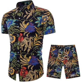 T-marškinėliai + šortai vasarą vyriški sportiniai kostiumas,5XL didelio dydžio vyriški trumparankoviai kostiumas, patogus ir kvėpuojantis atsitiktinis vyrų kostiumas
