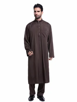 Vyrai Thobe Musulmonų arabų Islamo Drabužių etninės Kaftan vyras Ilgai marškinėliai abaja vyrų Tradiciniais Kostiumais Skraiste Suknelė ziajać kostiumai