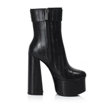 MORAZORA 2020 m sexy batai mados ekstremalių aukštakulniai platformos batai ponios batai, natūralios odos juoda sagtis moterų batai