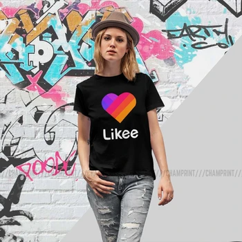Likee Programėlės Logotipas Likee Širdies Vaivorykštė Grafiti T Marškinėliai Moterims Estetinės T-shirt Įgulos Kaklo Viršūnes Tees Dropshipping Drabužių Moterų
