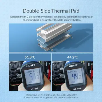 ORICO SSD Heatsink Aušinimo Šilumos Kriaukle Šilumos Išsklaidymo Radiatorių už M. 2 NGFF PCI-E NVME 2280 SSD Aliuminio Aušintuvo Heatsink