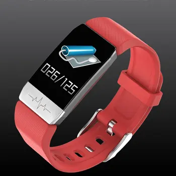 T1S Smart Apyrankę Tempurature Širdies ritmo Monitorius Realiu laiku Miega Detektoriai Fitneso Sporto Laikrodžiai