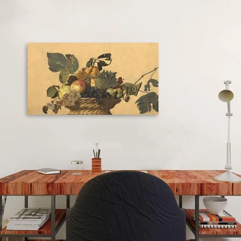 Krepšelis vaisių Caravaggio Tapybos Šedevrų Medinis Rėmas, Drobės plakatas sienos Meno dekoras Miegamasis Namų Puošybai Įrėminti nuotraukas