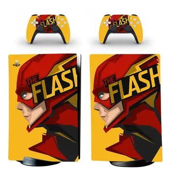 Flash Vyras PS5 Digital Edition Odos Lipdukas, Decal Padengti 5 PlayStation Konsolės ir 2 Kontroleriai PS5 Odos, Vinilo Įklijos