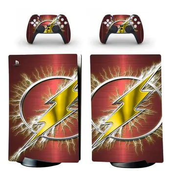Flash Vyras PS5 Digital Edition Odos Lipdukas, Decal Padengti 5 PlayStation Konsolės ir 2 Kontroleriai PS5 Odos, Vinilo Įklijos