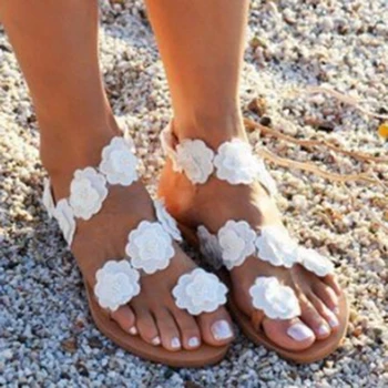 Moterų Sandalai Čekijos Vasaros Stiliaus Bateliai Moterims Butas Sandalai Beach Batai 2020 Gėlės Fifo Plius Dydis Chaussures Femme