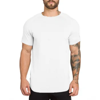 Prekės sporto drabužių, sporto marškinėliai vyrams mados pratęsti hip-hop vasaros trumpomis rankovėmis t-shirt medvilnės kultūrizmo raumenų marškinėlius vyras