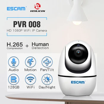 Humanoidų Stebėjimo ESCAM PVR008 Saugumo Wifi, Kamera 2MP, 1080P Belaidžio PTZ Kamera Judesio Aptikimo P2P Mini IP vaizdo Kamera