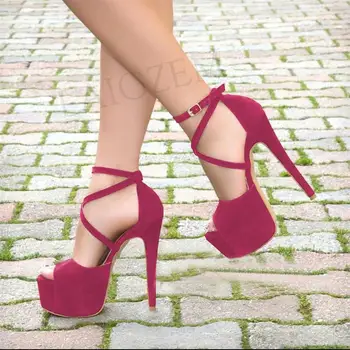 SEIIHEM Platforma Sandalai Moterims Atidaryti Kojų Čiurnos Dirželis Stiletto Kulniukai Batai Moterims Ponios Siurbliai Des Sandales Didelio Dydžio 43 47 52
