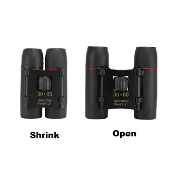 30x60 Mini Zoom Lauko Žiūronai Lankstymo Dienos Ir Nakties Vizija Teleskopai Nešiojamų Raudona Filmas Kelionės Tepimas Optinis Karinės