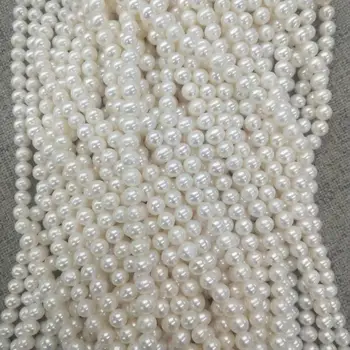 Lašas nemokamas pristatymas 5-6 mm pobūdžio GĖLO vandens netoli apvalių PERLŲ KAROLIUKUS, POBŪDŽIO gėlavandenių perlų -AA kokybės