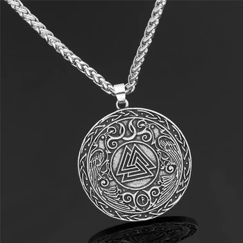 Retro Viking Varna Trikampis Pakabukas Vintage Ornament Amuletas Odin Gyvenimą Gėlių Karoliai Pagonių Juvelyrika Mada Aksesuarai Dovanos