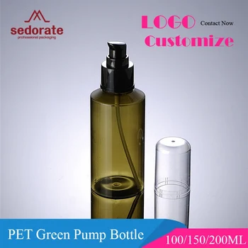 Sedorate 50 vnt./Daug Žalios PET Butelis Kremas Siurblys Butelis Su Pilna Dangtelio Dangteliui 100 ML 150ML 200ML Tuščių Plastikinių Butelių XMXJ20