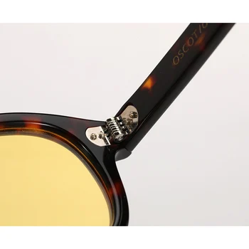 Naktinio Matymo Akiniai Geltona Poliarizuotas lęšis Johnny Depp akiniai nuo saulės Moterims, Vyrams, Prabangos Prekės Acetatas Akinių Rėmelio Viršuje Kokybė