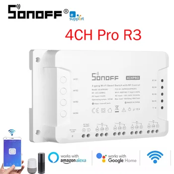 EWelink Sonoff 4CH R3/4CH PROR3 433MHz 4 Gauja WiFI Jungiklis Wireless Laikas Protingo Namo Automatizavimo Dirbti Su Alexa 