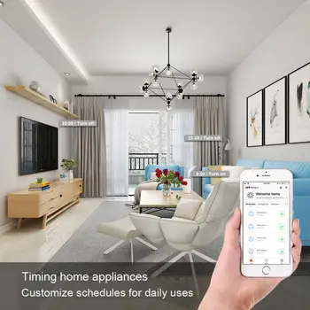 Smart Wifi Kištukas 16A Galia Stebėti Laiko Funkcija Tomada Inteligente Adapteriai Smart Home Lizdas Veikia Su Alexa 
