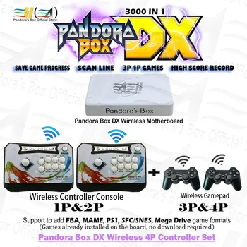 Pandora Box DX Belaidžio 4P nustatyti Belaidį Valdiklį ir gamepad 3000 1 3P 4P žaidimo paramos FBA MAME PS1 SFC SNES MD žaidimas
