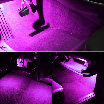 1/2/8PCS LED Automobilių Koja Aplinkos Šviesos Lempa Tesla Model X S 3 Interjero Dekoratyvinis Apšvietimas Violetinė Ledo Mėlyna Balta Atmosfera Lempos