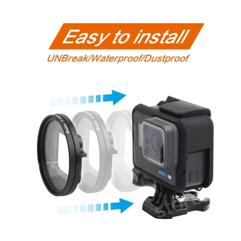 Profesinės 52mm UV Filtras GoPro Hero 5 6 7 Black Veiksmų Fotoaparatas su Objektyvo Dangtelio tvirtinimas Eiti Pro 7 6 Priedai